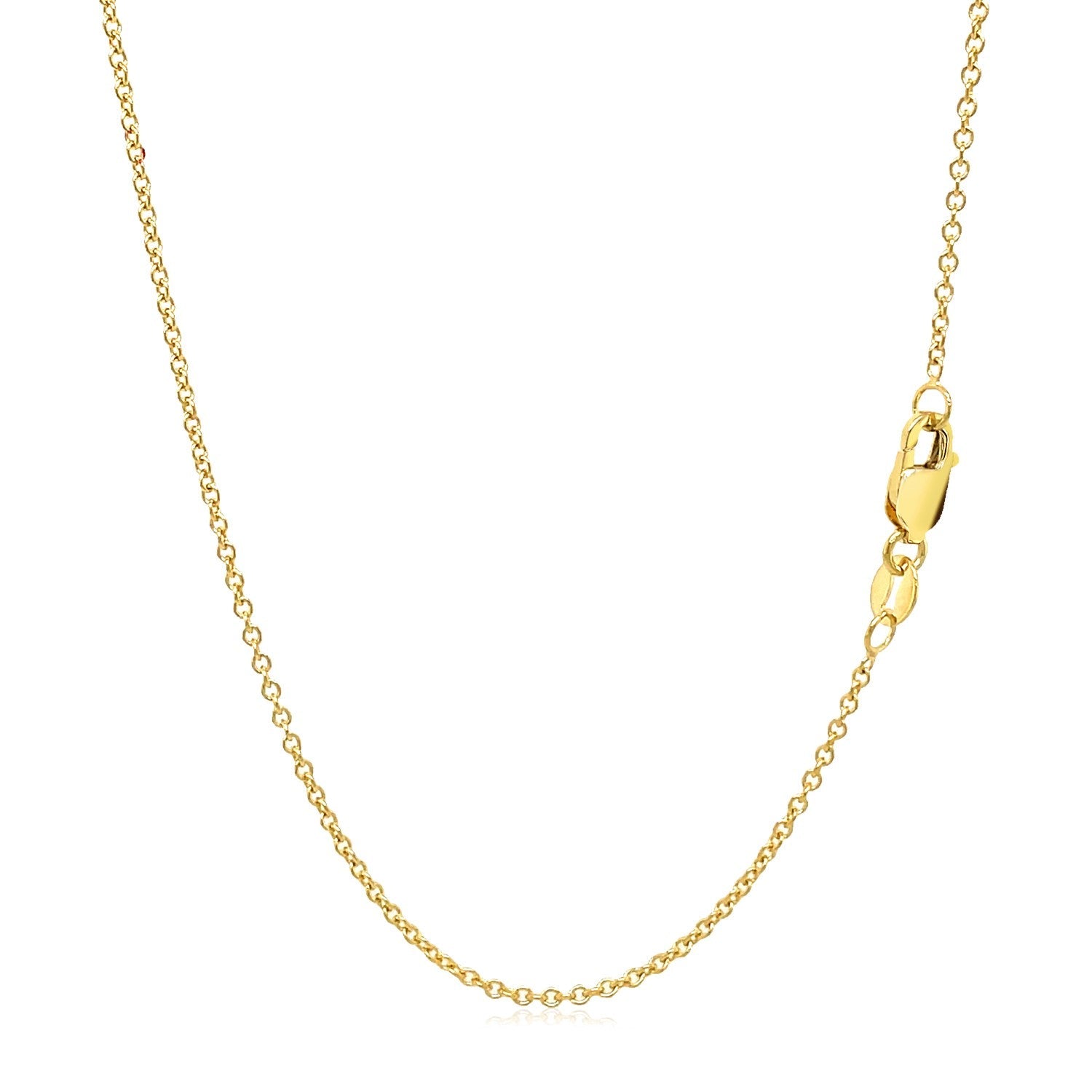 14k yellow gold round cable chain necklace 1.3mm by Bids.com with lobster clasp on Tampa Home & Garden Store