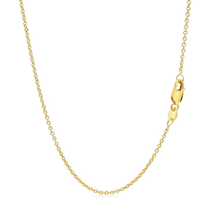 14k yellow gold round cable chain necklace 1.3mm by Bids.com with lobster clasp on Tampa Home & Garden Store