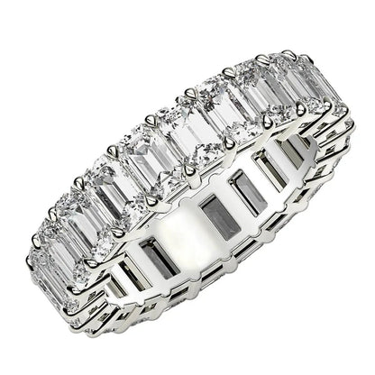 Emerald cut lab grown diamond eternity ring in 14k white gold, 4 cttw FG/VS2, Bids.com on Tampa Home & Garden Store