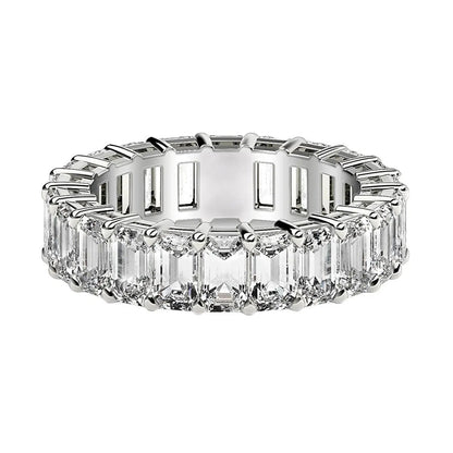 Emerald-cut lab-grown diamond eternity ring in 14k white gold, 4 cttw FG/VS2, by Bids.com on Tampa Home & Garden Store