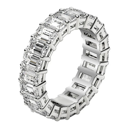 Emerald Cut Lab-Grown Diamond Eternity Ring in 14k White Gold, 4 ctw FG/VS2 by Bids.com on Tampa Home & Garden Store