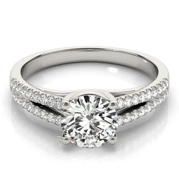 Engagement ring 14k white gold split shank with round diamond 1 1/8 cttw Bids.com on Tampa Home & Garden Store
