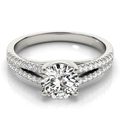 Engagement ring 14k white gold split shank with round diamond 1 1/8 cttw Bids.com on Tampa Home & Garden Store