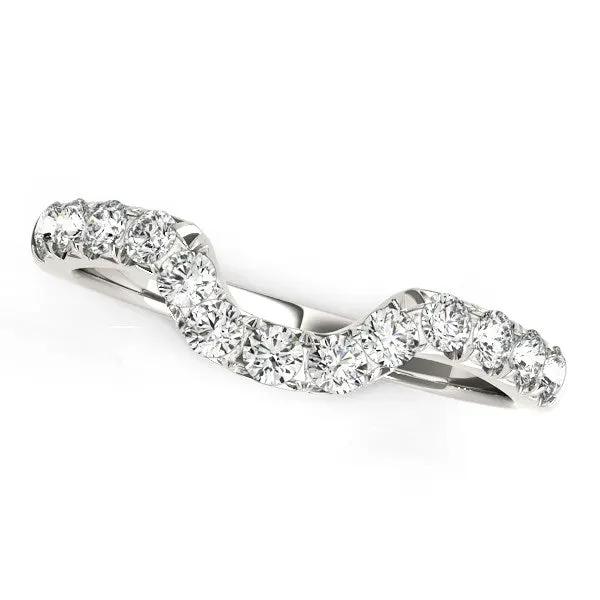 14k white gold curved pave diamond wedding ring 1/6 cttw Bids.com on Tampa Home & Garden Store