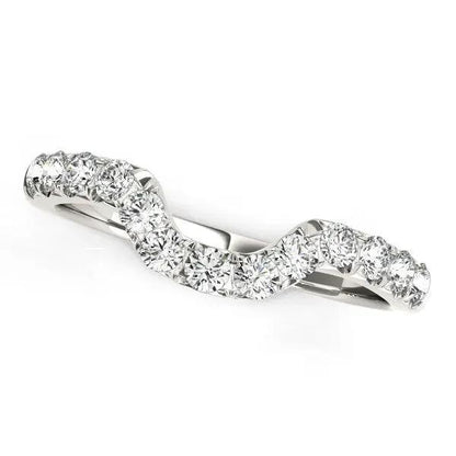 14k white gold curved pave diamond wedding ring 1/6 cttw Bids.com on Tampa Home & Garden Store