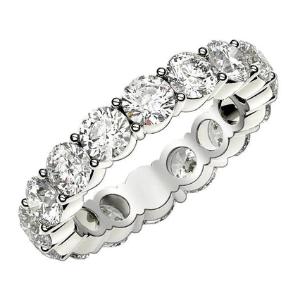 Round-cut lab-grown diamond eternity ring in 14k white gold, 4 cttw FG/VS2 prong-set on Tampa Home & Garden Store