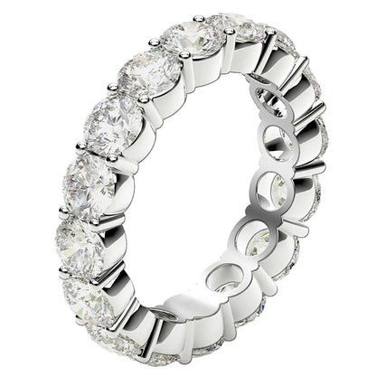 Round-cut lab-grown diamond eternity ring in 14k white gold, 4 cttw FG/VS2, by Bids.com on Tampa Home & Garden Store