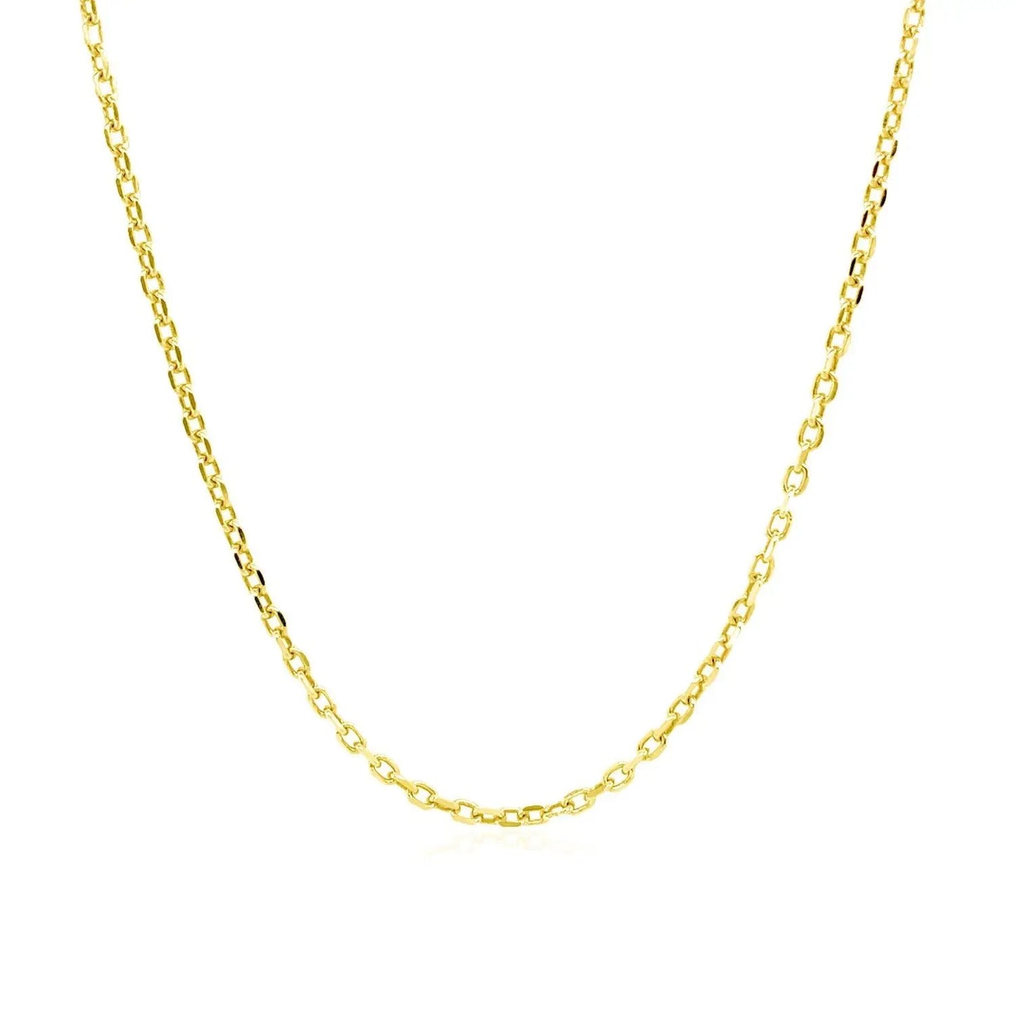 18k yellow gold diamond cut cable chain necklace, 1.40 mm on Tampa Home & Garden Store