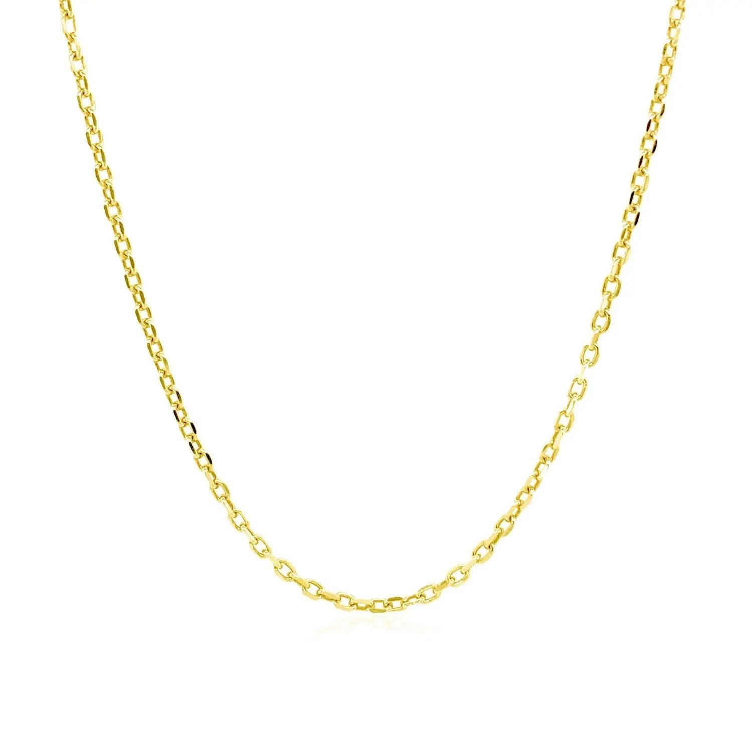 18k yellow gold diamond cut cable chain necklace, 1.40 mm on Tampa Home & Garden Store