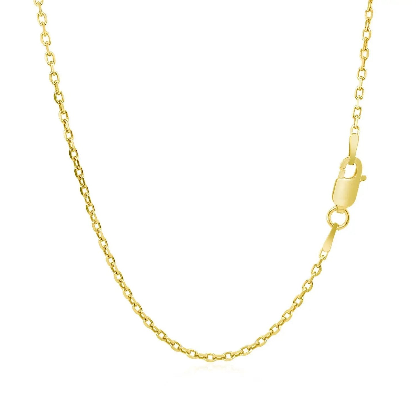 18k yellow gold diamond-cut cable link chain necklace, 1.40 mm, lobster clasp on Tampa Home & Garden Store