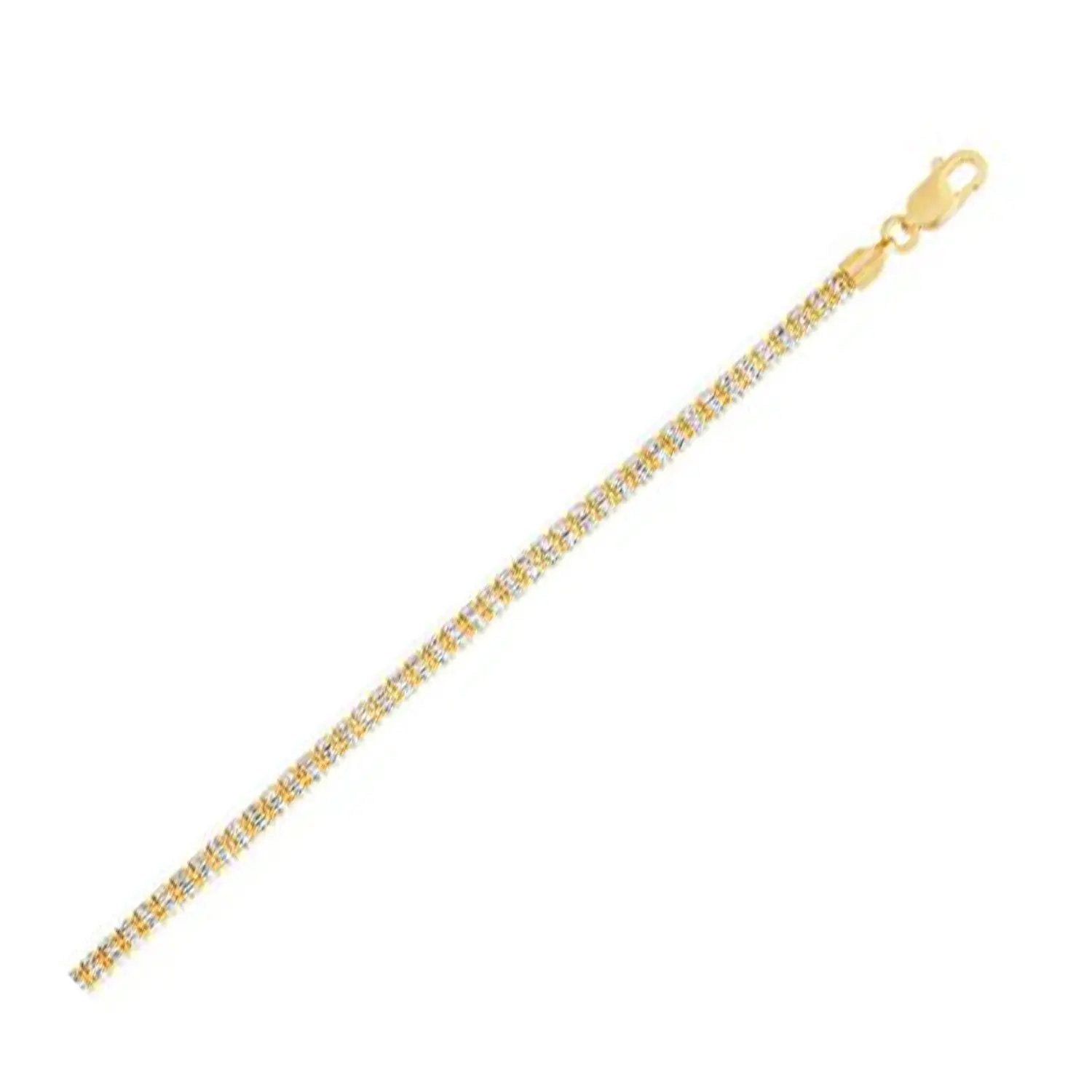 Ice Barrel chain necklace, 14k yellow gold, 3.23 mm width, lobster clasp visible on Tampa Home & Garden Store