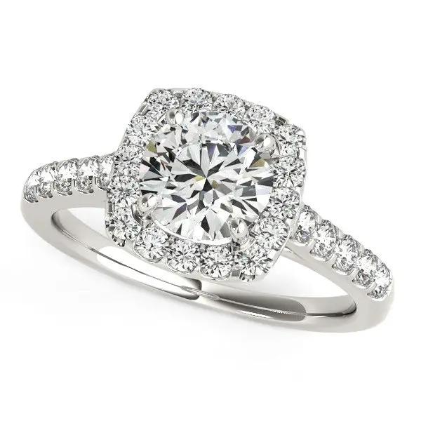 Ring square halo diamond engagement ring in 14k white gold by Bids.com, 1 1/2 cttw pavé on Tampa Home & Garden Store