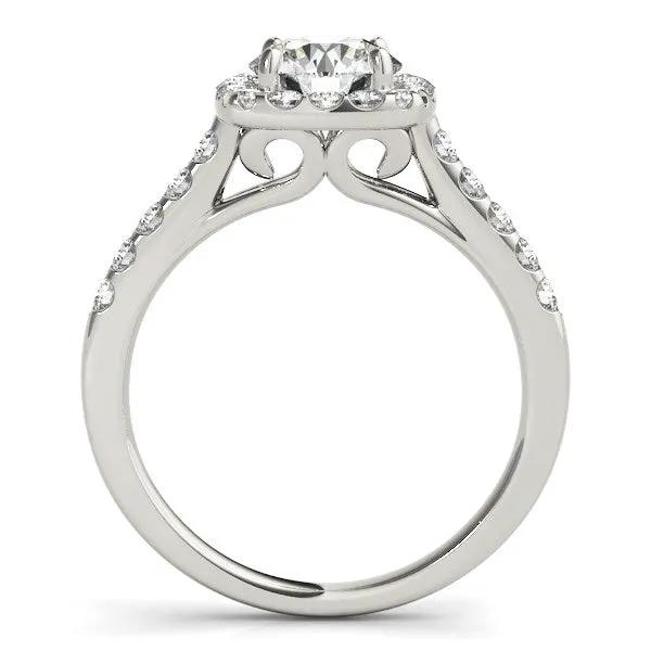 Square halo diamond engagement ring in 14k white gold with pavé band, 1.5 cttw, Bids.com on Tampa Home & Garden Store