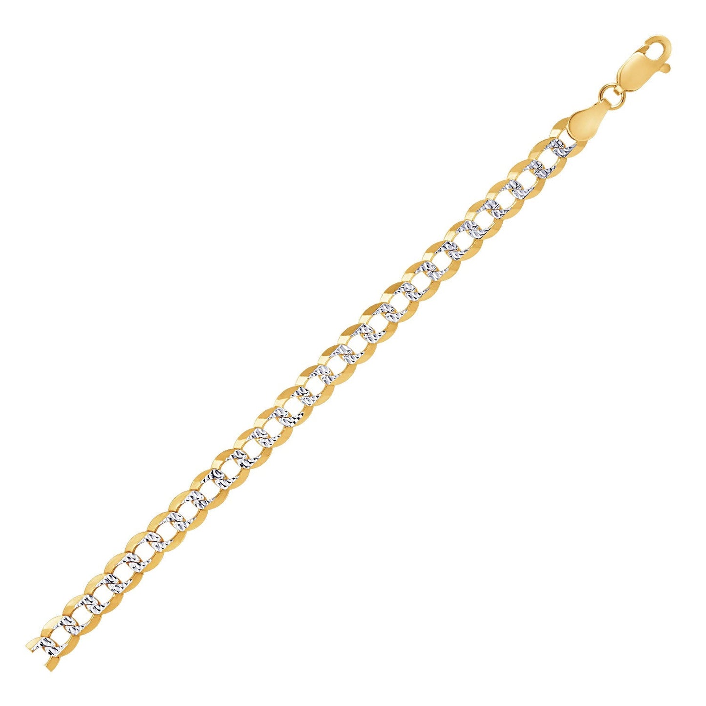 5.7mm 14k two-tone gold pave curb chain necklace by Bids.com on Tampa Home & Garden Store