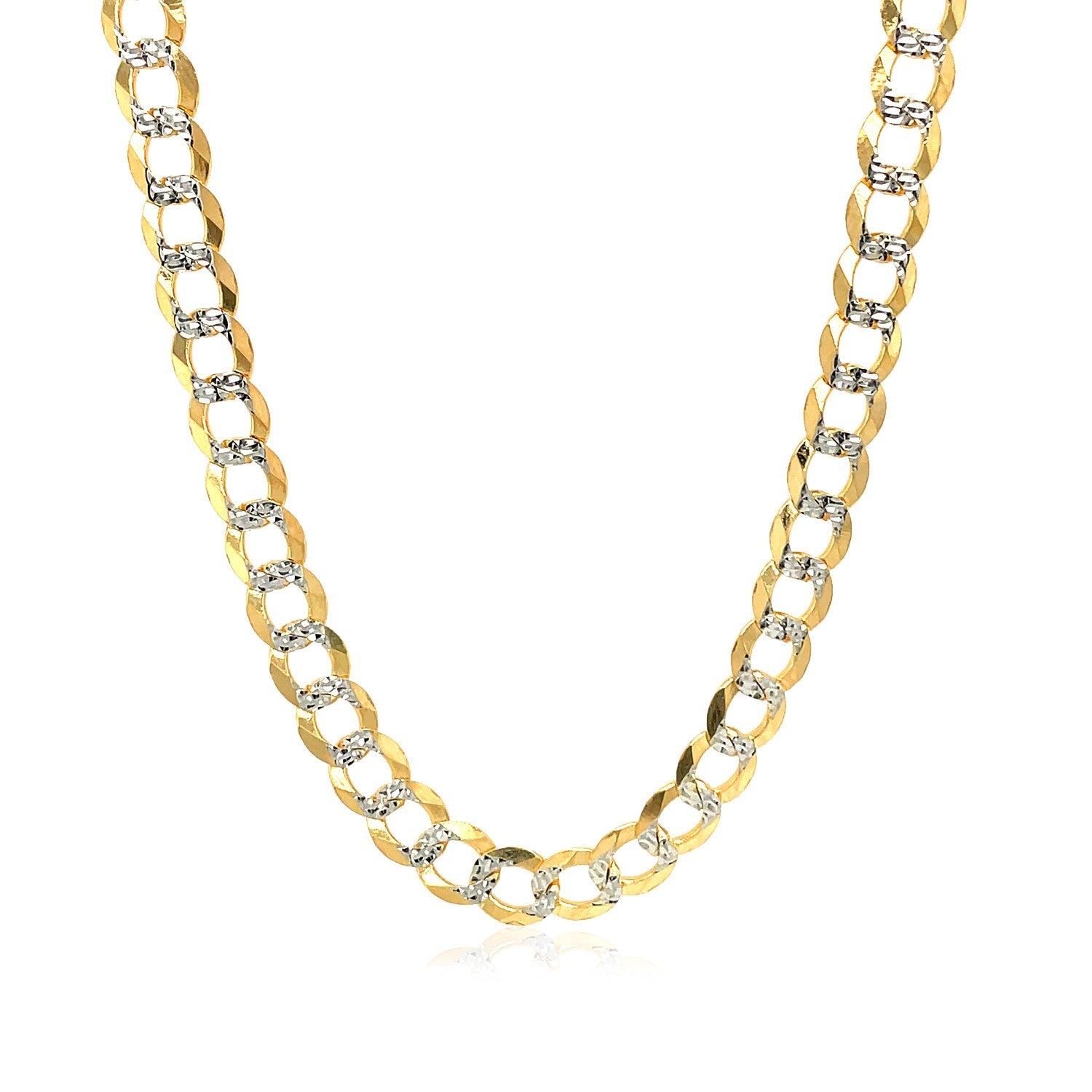 Necklace 5.7mm two-tone gold pave curb chain with diamond accents Bids.com on Tampa Home & Garden Store