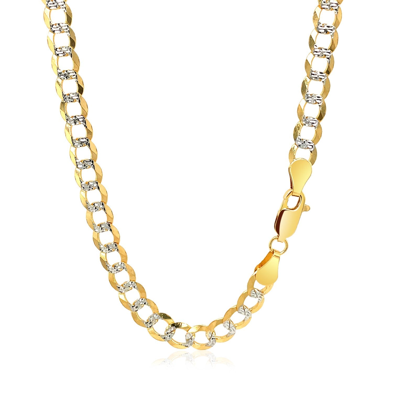 Necklace 5.7mm 14k two-tone gold pave curb chain by Bids.com on Tampa Home & Garden Store