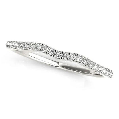 Diamond wedding band 14k white gold wave theme 1/8 cttw, Bids.com Rings on Tampa Home & Garden Store