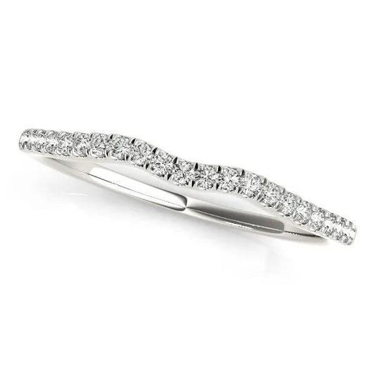 Diamond wedding band 14k white gold wave theme 1/8 cttw, Bids.com Rings on Tampa Home & Garden Store