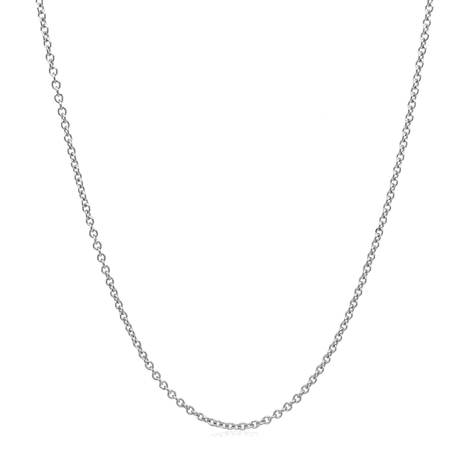 14k white gold round cable link chain necklace 1.3mm on Tampa Home & Garden Store