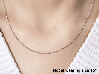 14k white gold round cable link chain necklace 1.3mm by Bids.com on Tampa Home & Garden Store