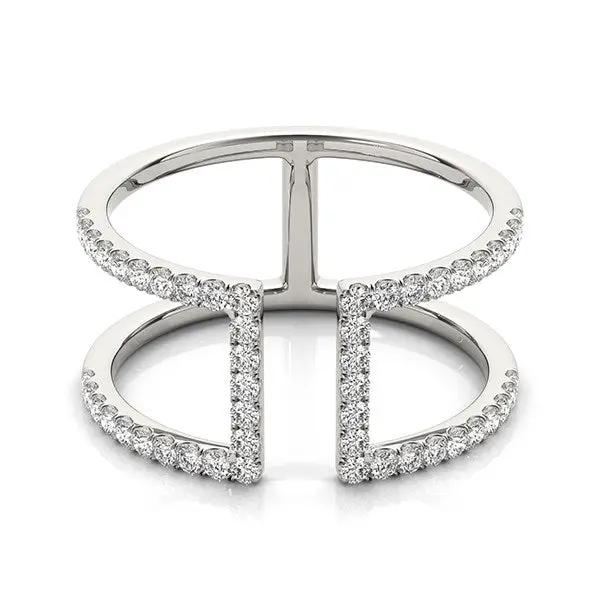 Ring 14k white gold modern dual-band diamond ring (1/2 cttw) Bids.com on Tampa Home & Garden Store