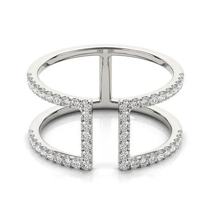 Ring 14k white gold modern dual-band diamond ring (1/2 cttw) Bids.com on Tampa Home & Garden Store