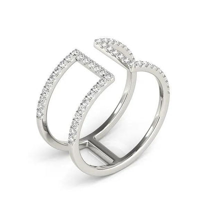 14k white gold modern dual-band diamond ring 1/2 cttw by Bids.com on Tampa Home & Garden Store