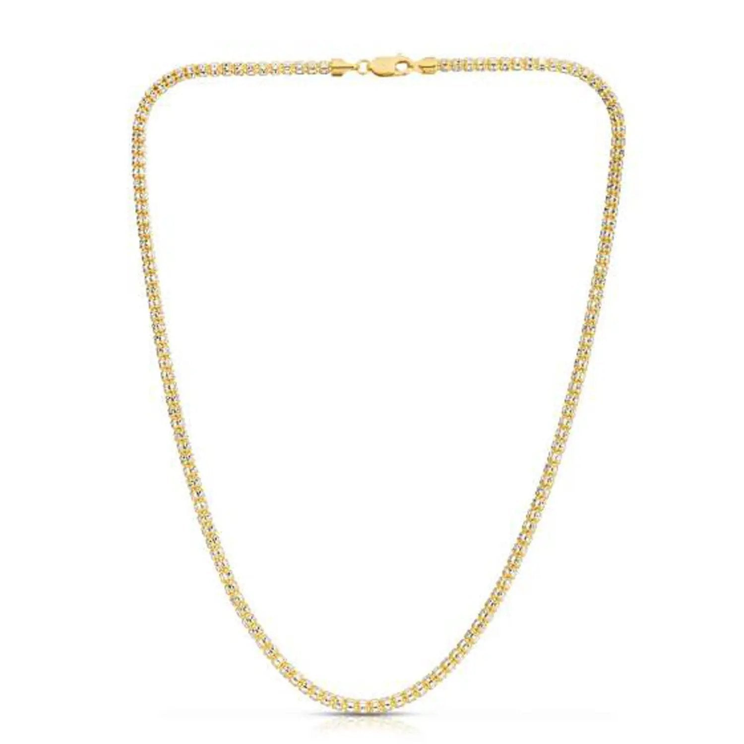 Ice Barrel Chain necklace in 14k yellow gold with pave diamonds, 3.14 mm, Bids.com on Tampa Home & Garden Store