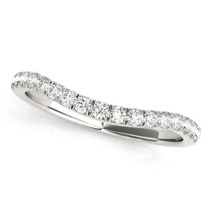 14k white gold pave curved wedding band with round diamonds by Bids.com on Tampa Home & Garden Store