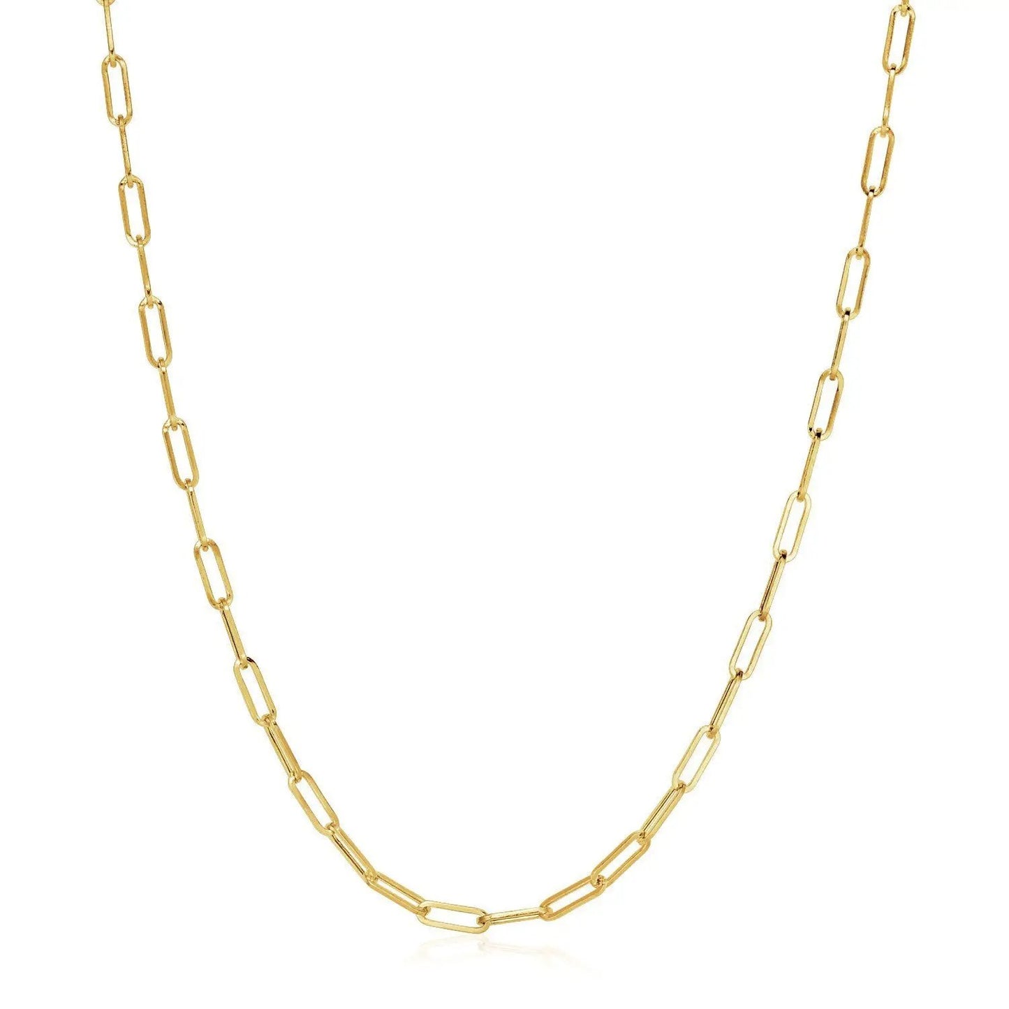 14K yellow gold wide paperclip chain necklace with 3.3mm links on Tampa Home & Garden Store