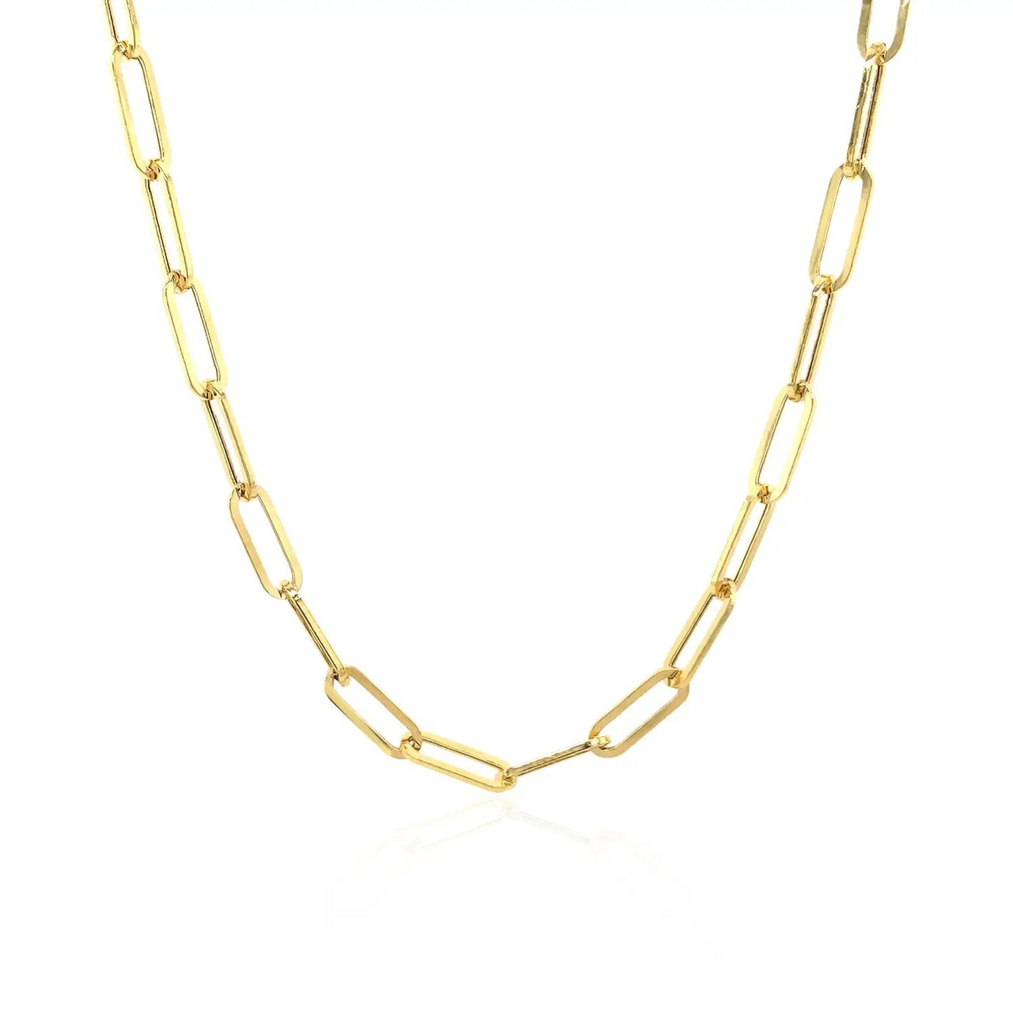 14K yellow gold wide paperclip chain necklace 3.3mm Bids.com on Tampa Home & Garden Store