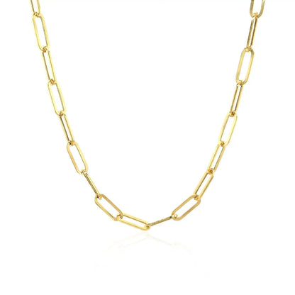 14K yellow gold wide paperclip chain necklace 3.3mm Bids.com on Tampa Home & Garden Store