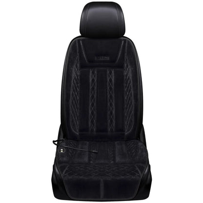 VIP Digital Presence black plush heated car seat cushion with diamond quilting 12V/24V on Tampa Home & Garden Store