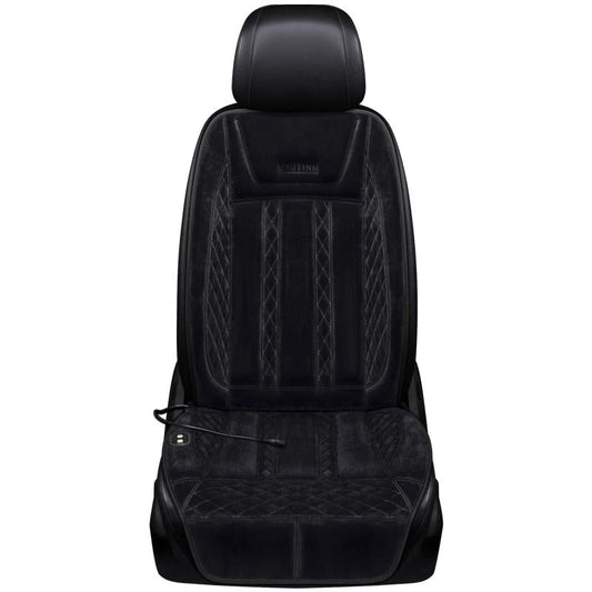 VIP Digital Presence black plush heated car seat cushion with diamond quilting 12V/24V on Tampa Home & Garden Store