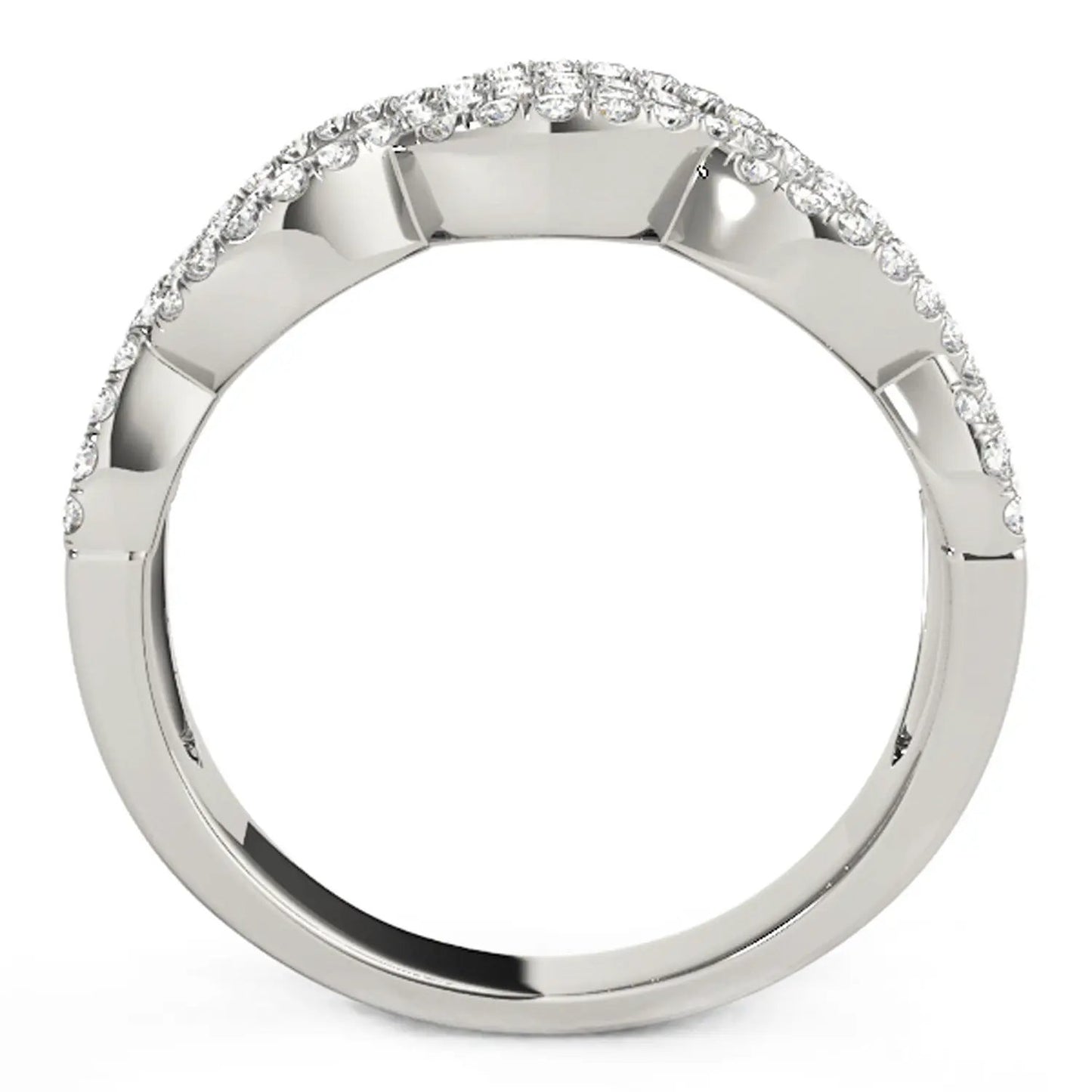 Diamond Interlocking Waves Ring in 14k White Gold by Bids.com, 5/8 cttw pave diamonds on Tampa Home & Garden Store