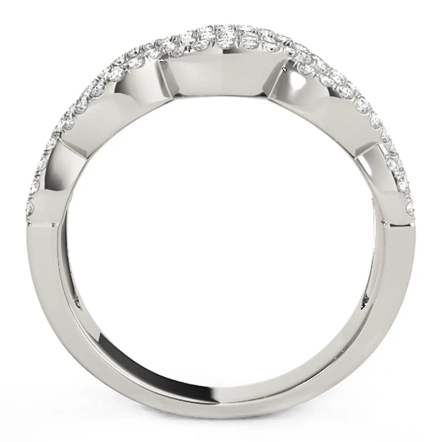 Diamond Interlocking Waves Ring in 14k White Gold by Bids.com, 5/8 cttw pave diamonds on Tampa Home & Garden Store