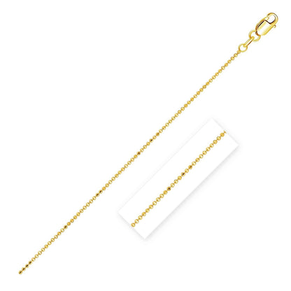 Bead chain necklaces, 14k yellow gold diamond-cut, 1.0mm, set of two by Bids.com on Tampa Home & Garden Store