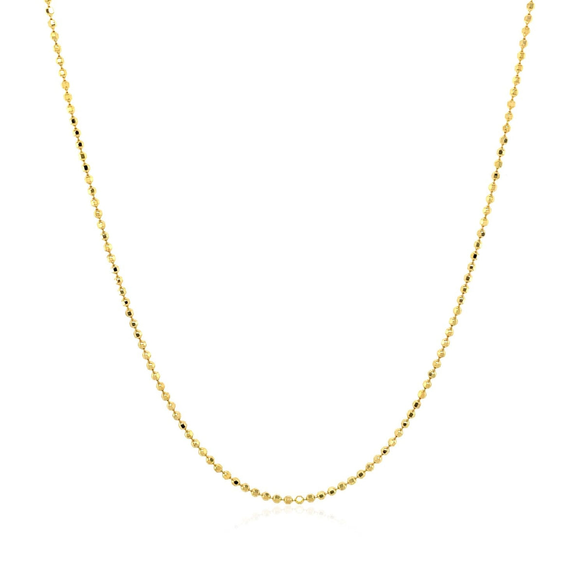 14k yellow gold diamond-cut bead chain necklace 1.0mm by Bids.com on Tampa Home & Garden Store