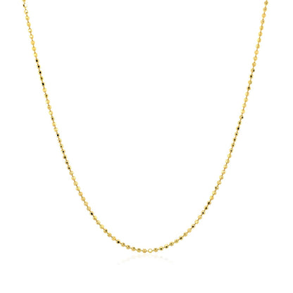 14k yellow gold diamond-cut bead chain necklace 1.0mm by Bids.com on Tampa Home & Garden Store