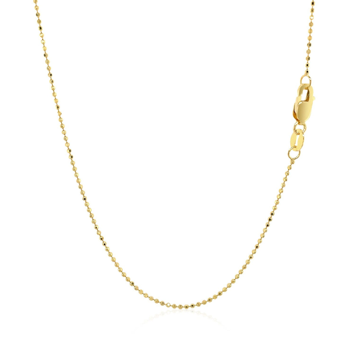 14k yellow gold diamond-cut bead chain necklace 1.0mm by Bids.com on Tampa Home & Garden Store