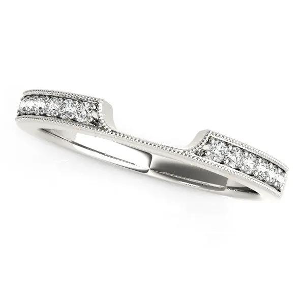 14k white gold curved diamond wedding band by Bids.com antique style 1/8 cttw on Tampa Home & Garden Store