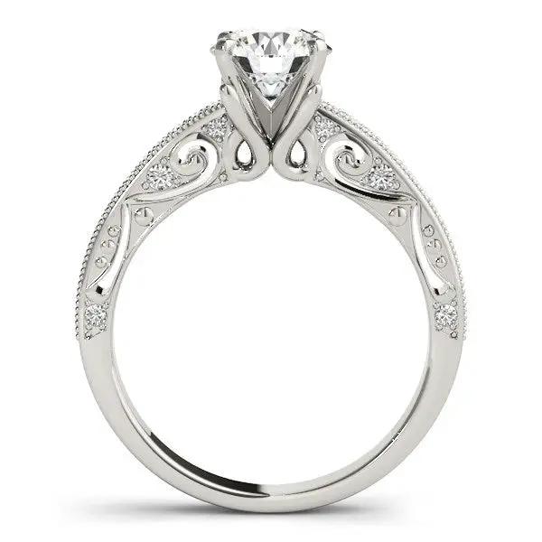 Engagement ring, 14k white gold prong setting with round diamond and shank accents Bids.com on Tampa Home & Garden Store
