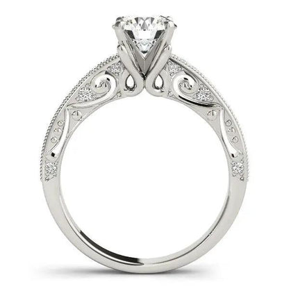 Engagement ring, 14k white gold prong setting with round diamond and shank accents Bids.com on Tampa Home & Garden Store