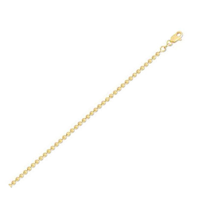 Moon Cut Bead Chain necklace 14k yellow gold 2.50mm Bids.com on Tampa Home & Garden Store