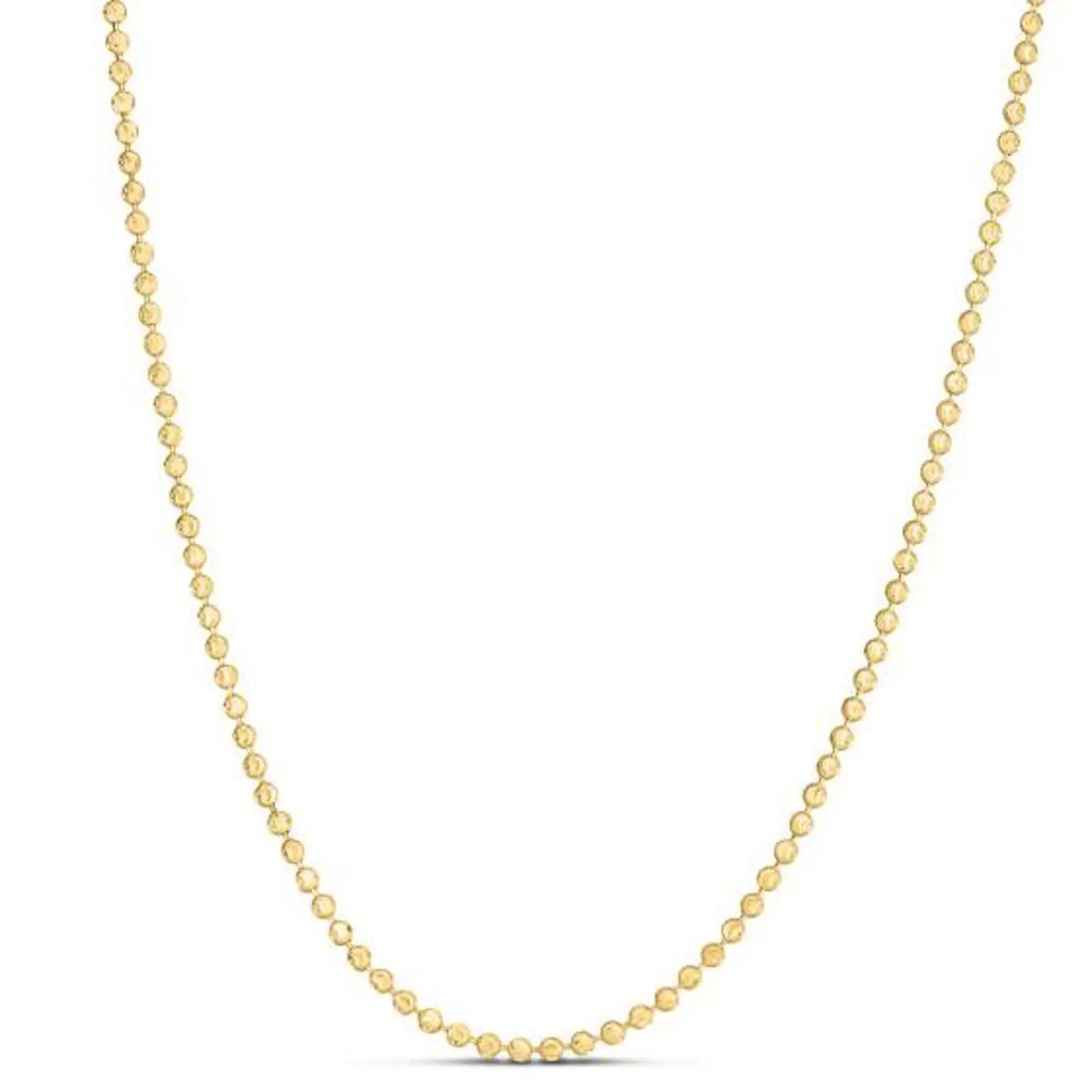 Moon Cut Bead Chain necklace 14k yellow gold 2.50 mm beads Bids.com on Tampa Home & Garden Store