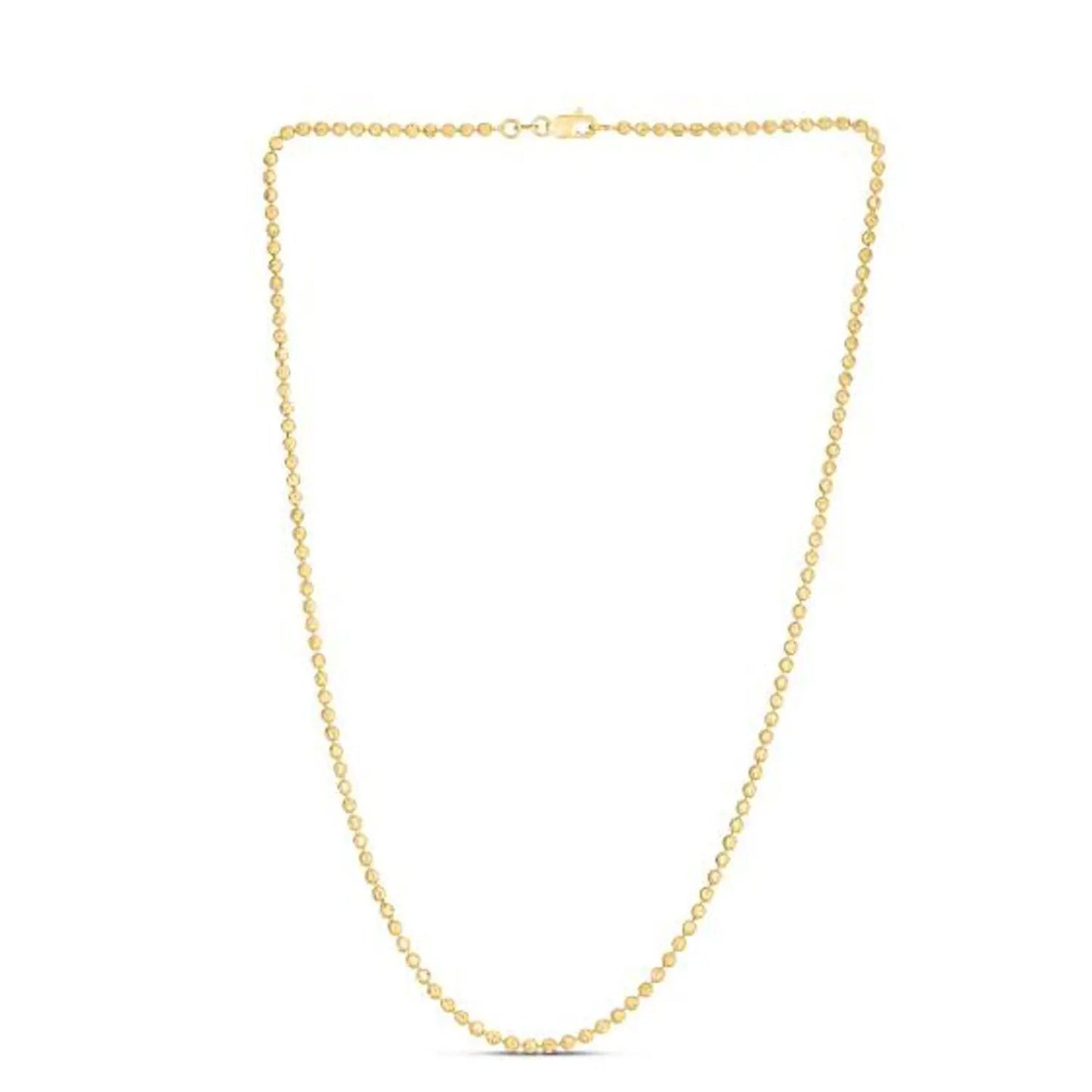 Moon Cut Bead Chain necklace 14k yellow gold 2.50 mm by Bids.com on Tampa Home & Garden Store