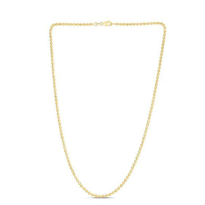 Moon Cut Bead Chain necklace 14k yellow gold 2.50 mm by Bids.com on Tampa Home & Garden Store