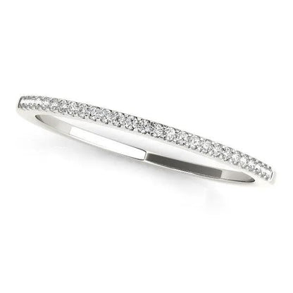 14k white gold slim pavé wedding band with 1/10 cttw diamonds by Bids.com on Tampa Home & Garden Store