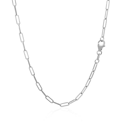 14K white gold delicate paperclip chain necklace 2.1mm with lobster clasp by Bids.com on Tampa Home & Garden Store