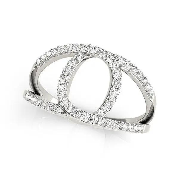 14k white gold diamond loop-style dual-band ring with pave diamonds 1/2 cttw on Tampa Home & Garden Store